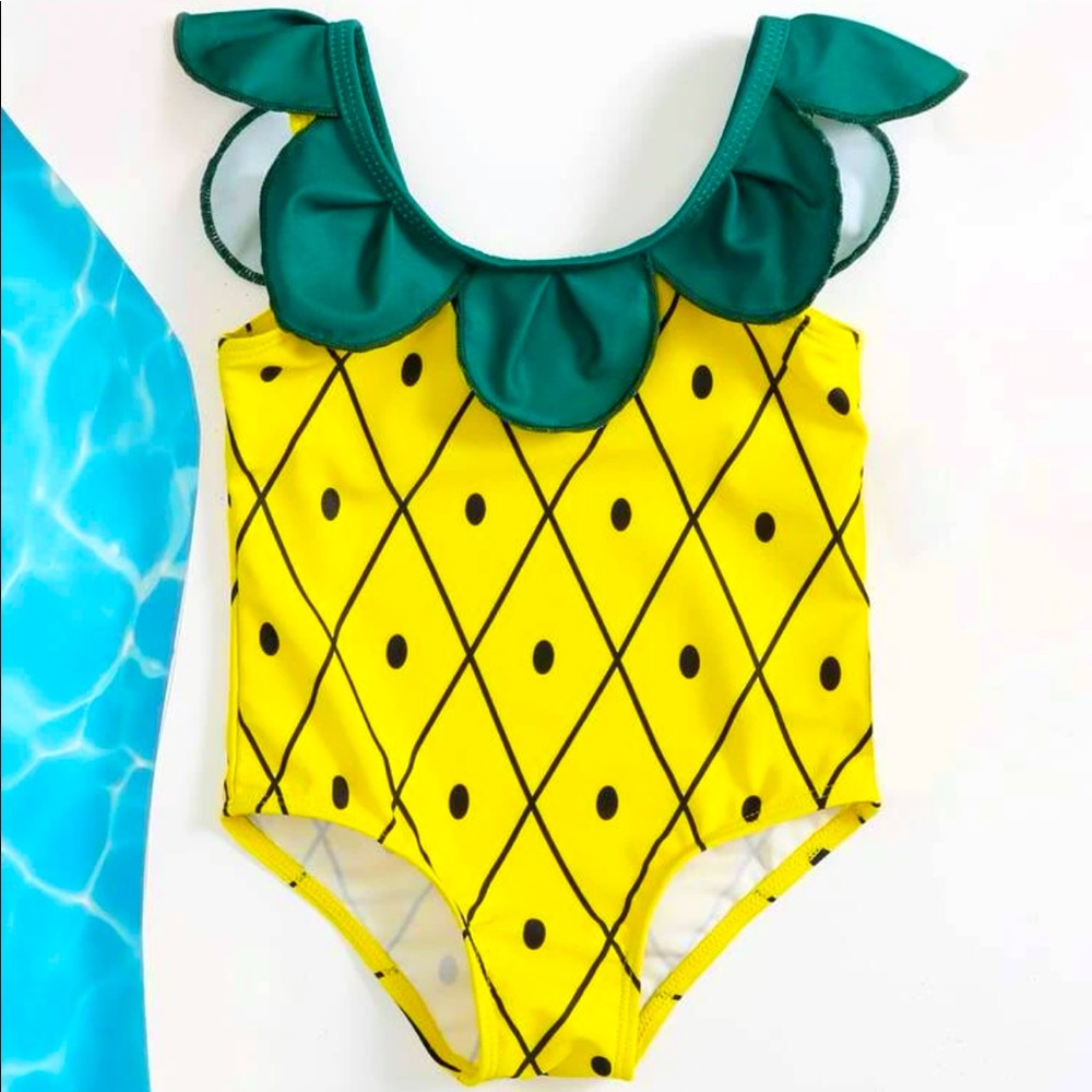 Baby Girl Pineapple One Piece Swimsuit 🍍 - Picture 3 of 7